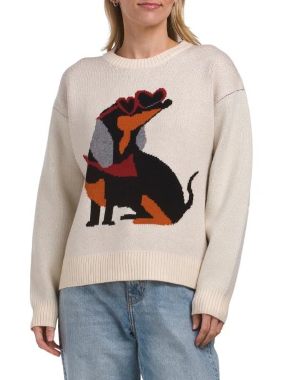 FLAT WHITE Dachshund In Sunglasses Icon Sweater